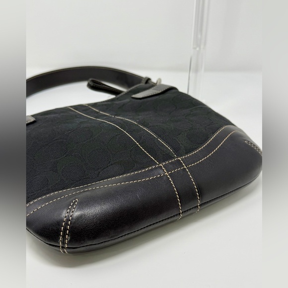 Coach Black Women's Monogram and Leather Small Hobo Bag - Picture 4 of 10